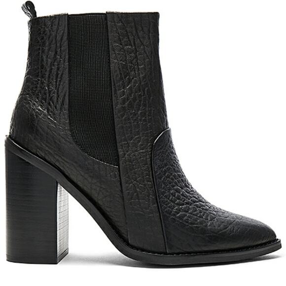 Revolve Sol Sana Elephant Leather black booties size US 10 EURO 40 - Picture 1 of 7